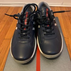 Blue Prada sneakers